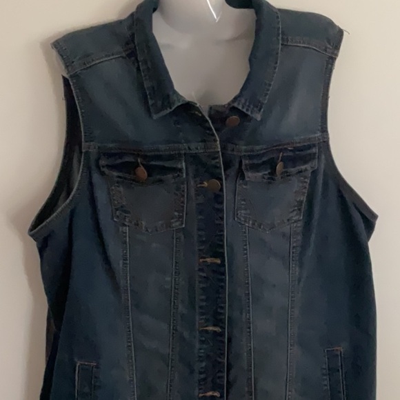 LOVE AND LEGEND BLUE JEAN VEST - Picture 1 of 8